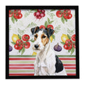 Smooth Fox Terrier Vegetables Framed Metal Print Bathroom, Kitchen, Office, Home Decor Wall Art Ready to Hang, Square, 8X8