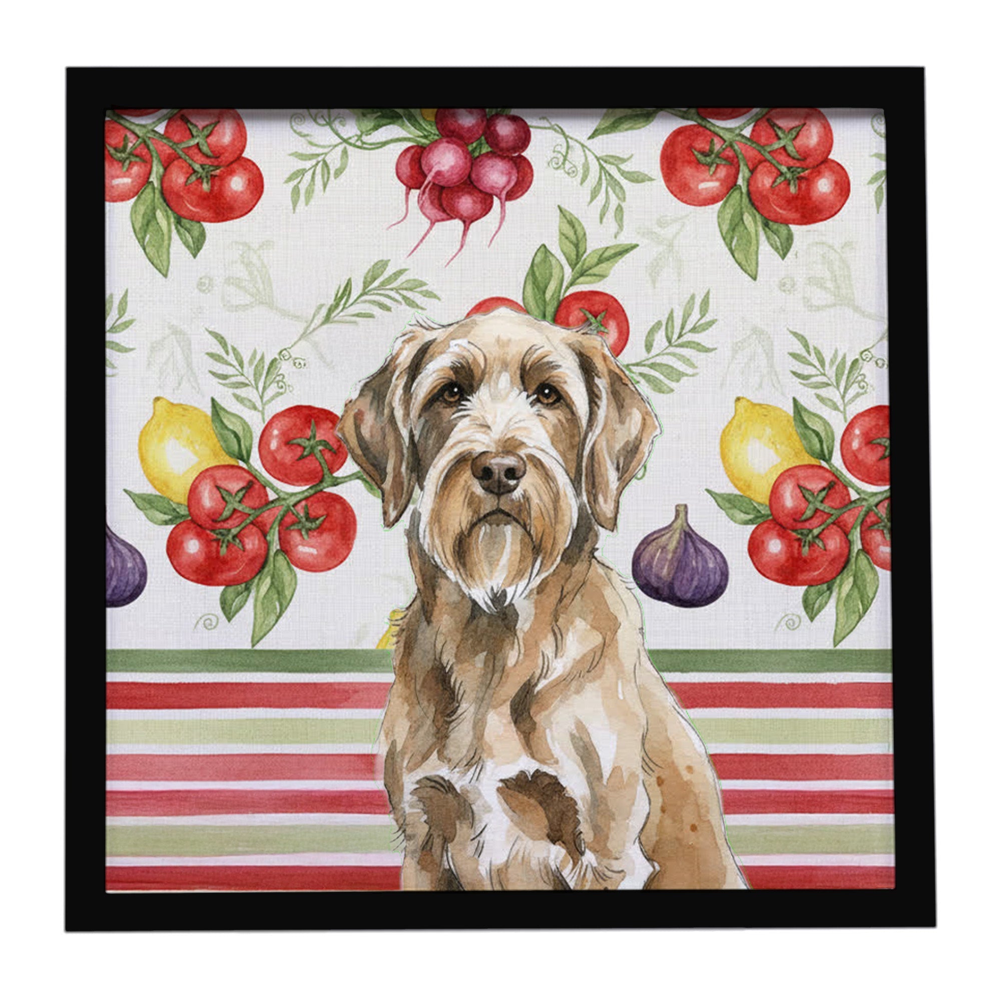 Spinone Italiano Vegetables Framed Metal Print Bathroom, Kitchen, Office, Home Decor Wall Art Ready to Hang, Square, 8X8
