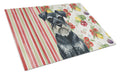 Standard Schnauzer Vegetables Cutting Board Tempered Glass Kitchen Cutting Surface, Heat Resistant Chopping, Non-Slip Feet, Food Prep & Serving