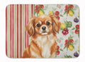 Red Tibetan Spaniel Vegetables Memory Foam Kitchen Mat Machine Washable Anti-Fatigue Cushion Comfort Bath or Kitchen Rug
