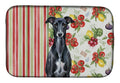 Black Whippet Vegetables Dish Drying Mat Absorbent Dish Drying Mat Pad for Kitchen Counter Dish Drainer Mat for Countertop, 14 x 21", Multicolor