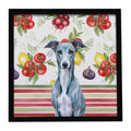 Blue Whippet Vegetables Framed Metal Print Bathroom, Kitchen, Office, Home Decor Wall Art Ready to Hang, Square, 8X8