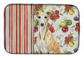 Fawn Whippet Vegetables Dish Drying Mat Absorbent Dish Drying Mat Pad for Kitchen Counter Dish Drainer Mat for Countertop, 14 x 21", Multicolor
