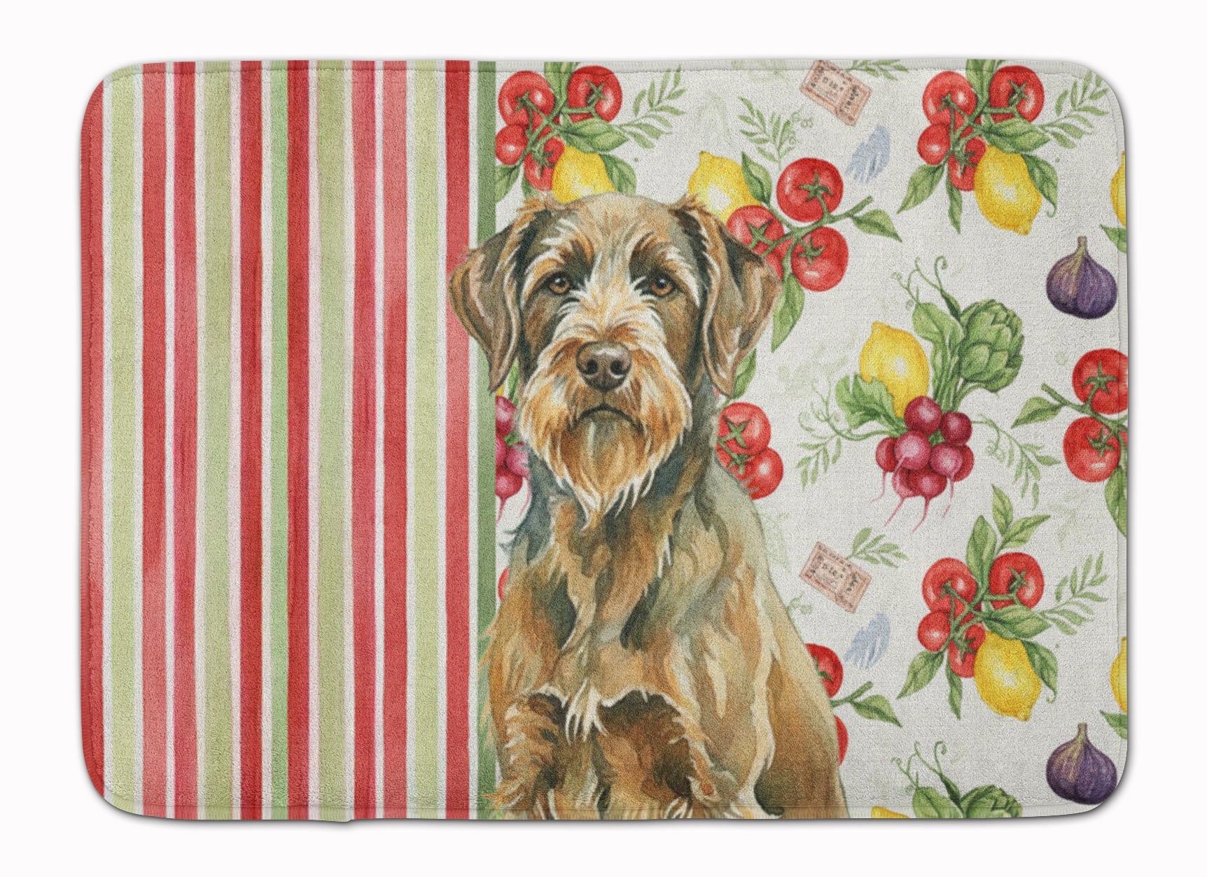 Chestnut Wirehaired Pointing Griffon Vegetables Memory Foam Kitchen Mat Machine Washable Anti-Fatigue Cushion Comfort Bath or Kitchen Rug