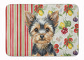 Black and Tan Yorkshire Terrier Vegetables Memory Foam Kitchen Mat Machine Washable Anti-Fatigue Cushion Comfort Bath or Kitchen Rug