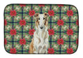 Borzoi Christmas PoinsettIas Dish Drying Mat Absorbent Dish Drying Mat Pad for Kitchen Counter Dish Drainer Mat for Countertop, 14 x 21", Multicolor
