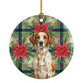 Roan Brittany Christmas PoinsettIas Ceramic Ornament Christmas Tree Hanging Decorations for Home Christmas Holiday, Party, Gift, 3 in, Multicolor