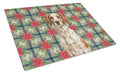 Roan Brittany Christmas PoinsettIas Cutting Board Tempered Glass Kitchen Cutting Surface, Heat Resistant Chopping, Non-Slip Feet, Food Prep & Serving