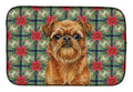 Belge Brussels Griffon Christmas PoinsettIas Dish Drying Mat Absorbent Dish Drying Mat Pad for Kitchen Counter Dish Drainer Mat for Countertop, 14 x 21", Multicolor