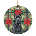Cane Corso Christmas PoinsettIas Ceramic Ornament Christmas Tree Hanging Decorations for Home Christmas Holiday, Party, Gift, 3 in, Multicolor