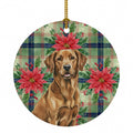 Chesapeake Bay Retriever Christmas PoinsettIas Ceramic Ornament Christmas Tree Hanging Decorations for Home Christmas Holiday, Party, Gift, 3 in, Multicolor