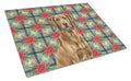 Chesapeake Bay Retriever Christmas PoinsettIas Cutting Board Tempered Glass Kitchen Cutting Surface, Heat Resistant Chopping, Non-Slip Feet, Food Prep & Serving
