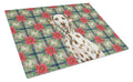 Liver Dalmatian Christmas PoinsettIas Cutting Board Tempered Glass Kitchen Cutting Surface, Heat Resistant Chopping, Non-Slip Feet, Food Prep & Serving