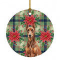 Red Doberman Pinscher Christmas PoinsettIas Ceramic Ornament Christmas Tree Hanging Decorations for Home Christmas Holiday, Party, Gift, 3 in, Multicolor