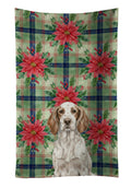 Liver Belton English Setter Christmas PoinsettIas Kitchen Towel Velour Plush Front and Cotton Loop Back Machine Washable