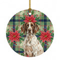German Shorthaired Pointer Christmas PoinsettIas Ceramic Ornament Christmas Tree Hanging Decorations for Home Christmas Holiday, Party, Gift, 3 in, Multicolor