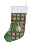 German Shorthaired Pointer Christmas PoinsettIas Holiday Stocking Double-Sided Print, Polyester Suede,11x18, Made in USA