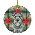 Kerry Blue Terrier Christmas PoinsettIas Ceramic Ornament Christmas Tree Hanging Decorations for Home Christmas Holiday, Party, Gift, 3 in, Multicolor