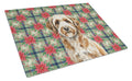 Lagotto Romagnolo Christmas PoinsettIas Cutting Board Tempered Glass Kitchen Cutting Surface, Heat Resistant Chopping, Non-Slip Feet, Food Prep & Serving
