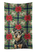 Black and Tan Lakeland Terrier Christmas PoinsettIas Kitchen Towel Velour Plush Front and Cotton Loop Back Machine Washable