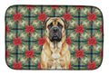 Fawn Mastiff Christmas PoinsettIas Dish Drying Mat Absorbent Dish Drying Mat Pad for Kitchen Counter Dish Drainer Mat for Countertop, 14 x 21", Multicolor