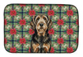 Black and Tan Otterhound Christmas PoinsettIas Dish Drying Mat Absorbent Dish Drying Mat Pad for Kitchen Counter Dish Drainer Mat for Countertop, 14 x 21", Multicolor