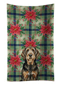 Black and Tan Otterhound Christmas PoinsettIas Kitchen Towel Velour Plush Front and Cotton Loop Back Machine Washable