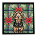 Black and Tan Otterhound Christmas PoinsettIas Framed Metal Print Bathroom, Kitchen, Office, Home Decor Wall Art Ready to Hang, Square, 8X8