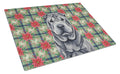 Black Shar Pei Christmas PoinsettIas Cutting Board Tempered Glass Kitchen Cutting Surface, Heat Resistant Chopping, Non-Slip Feet, Food Prep & Serving