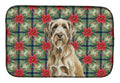 Spinone Italiano Christmas PoinsettIas Dish Drying Mat Absorbent Dish Drying Mat Pad for Kitchen Counter Dish Drainer Mat for Countertop, 14 x 21", Multicolor
