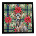 Xoloitzcuintli Christmas PoinsettIas Framed Metal Print Bathroom, Kitchen, Office, Home Decor Wall Art Ready to Hang, Square, 8X8