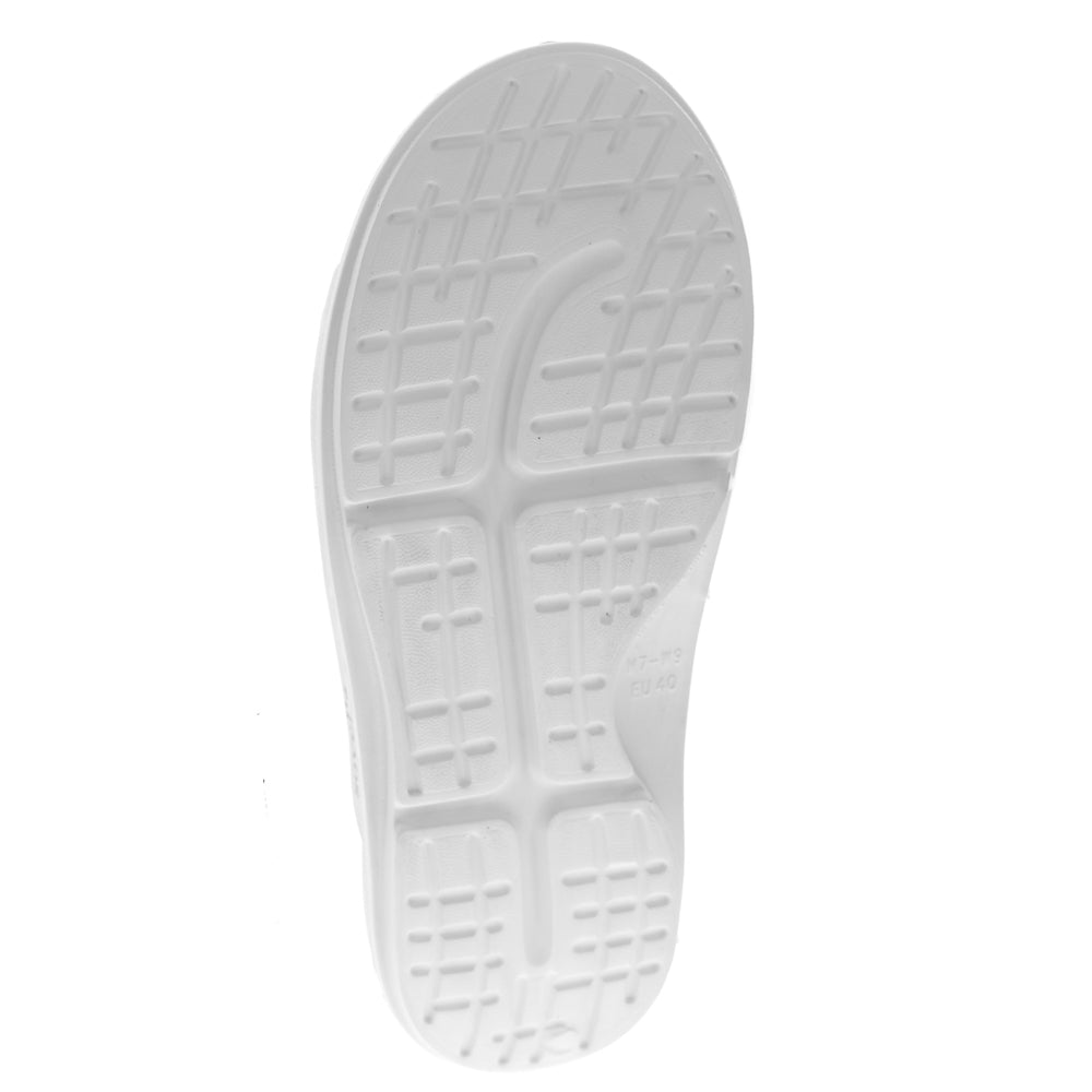 Sovella Women's Buckle Slide White