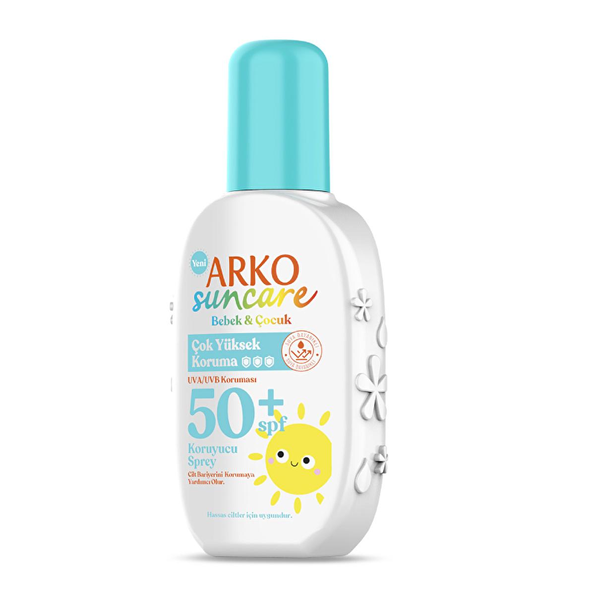 Arko Sun Care SPF 50+ Kids Sunscreen Spray: Ultimate UVA/UVB Protection, Water Resistant, Ocean-Friendly for Sensitive Skin - 6.76 fl oz