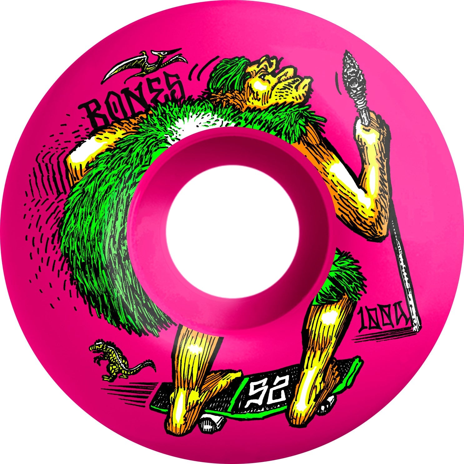 Bones OG Formula NEONderthal V4 Wide 52mm 100a Wheels - Pink (Set of 4)