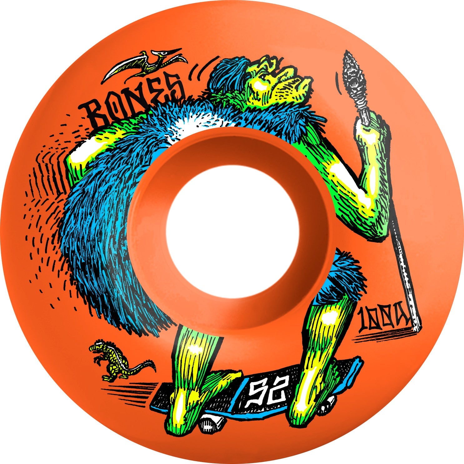 Bones OG Formula NEONderthal V4 Wide 52mm 100a Wheels - Orange (Set of 4)