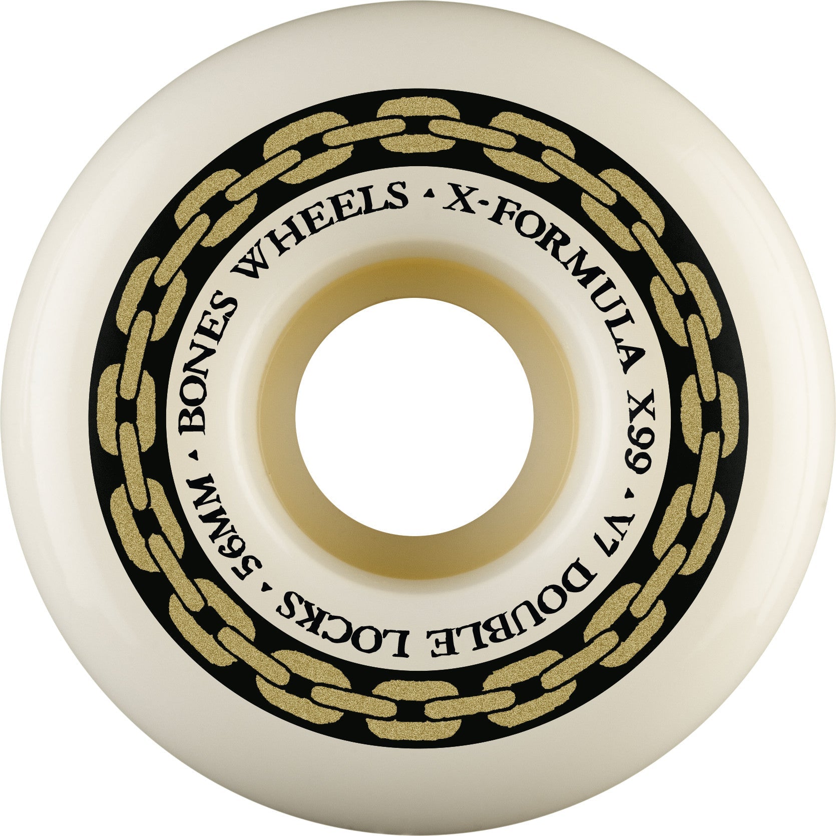 Bones X-Formula Double Locks V7 56mm 99a Wheels - White (Set of 4)