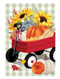 Wagon Filled Pumpkin 2 Sided Garden Flag