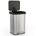 13.2 Gallon Step Trash Can with Soft Close Lid and Deodorizer Compartment Silver
