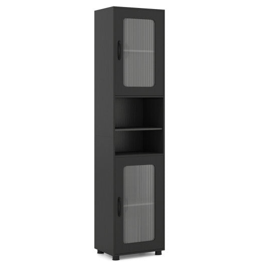 Tall Bathroom Storage Cabinet 67 Inches Freestanding Storage Organizer-Black