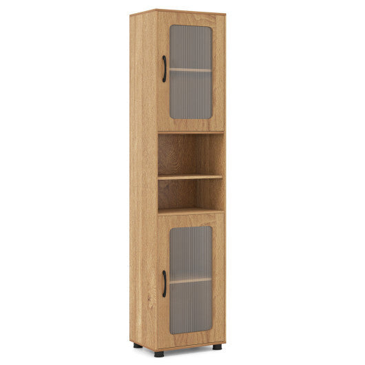 Tall Bathroom Storage Cabinet 67 Inches Freestanding Storage Organizer-Natural