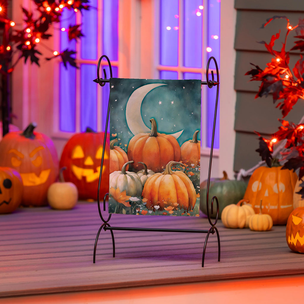 Watercolor Pumpkin Patch 2 Sided Garden Flag