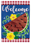 Watermelon Welcome Summer Garden Flag 2 Sided Applique