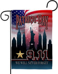 We Will Never Forget Garden Flag 2 Sided Patriot Day