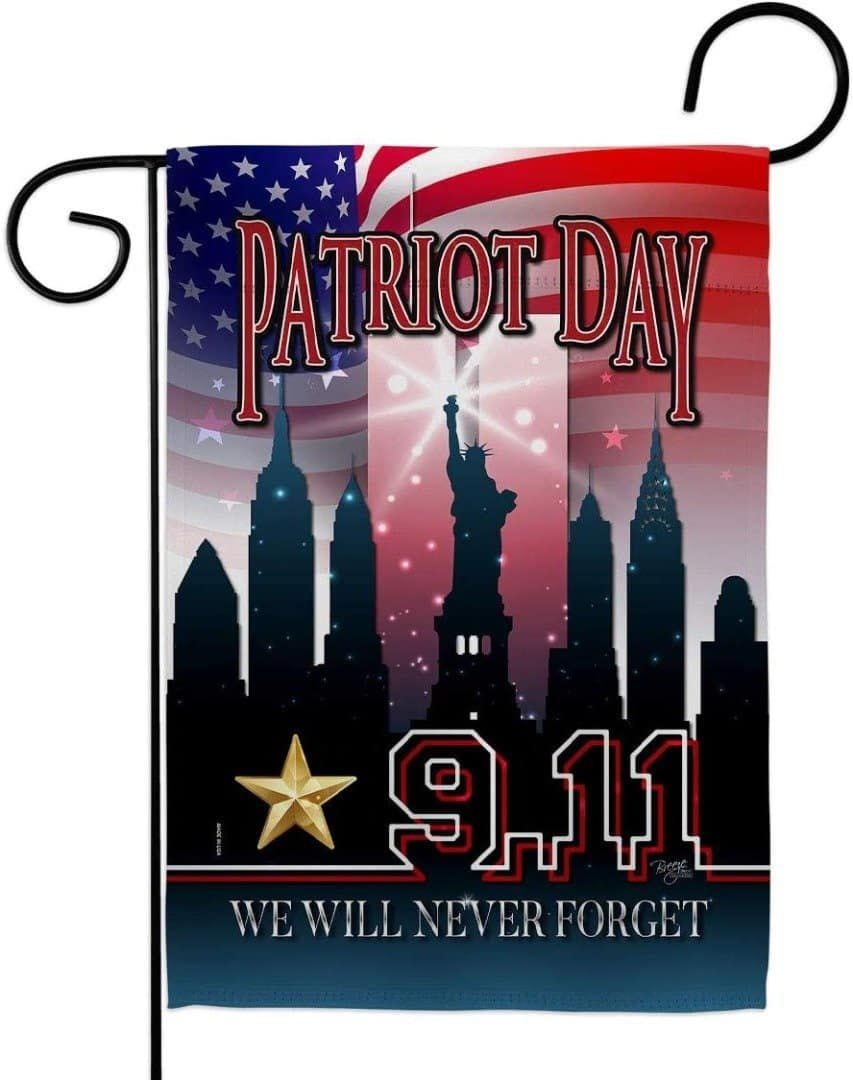 We Will Never Forget Garden Flag 2 Sided Patriot Day
