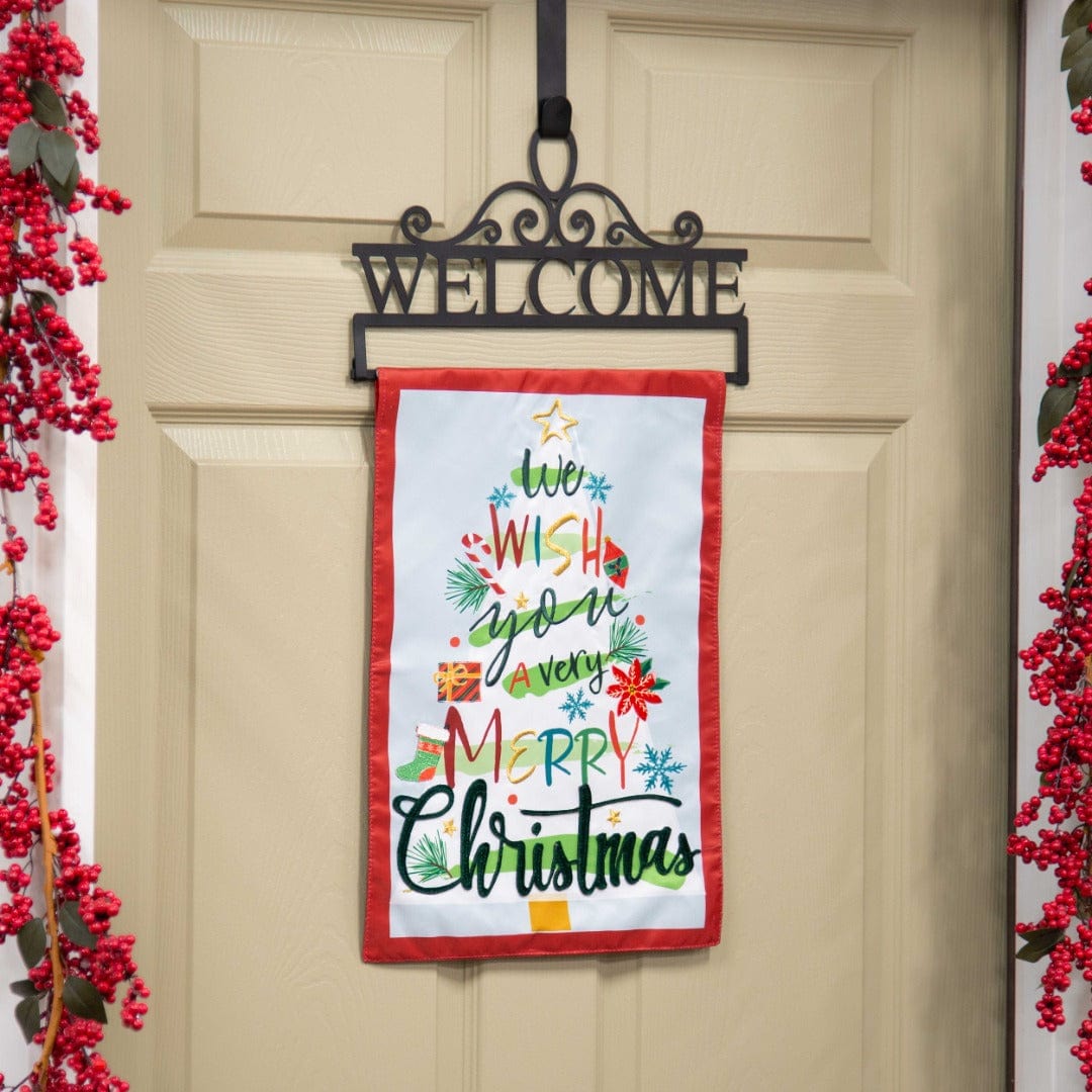 We Wish You A Merry Christmas Garden Flag 2 Sided Applique