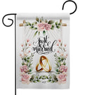 Wedding Rings Garden Flag 2 Sided Just Married