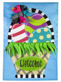 Welcome Easter Basket Garden Flag 2 Sided Applique