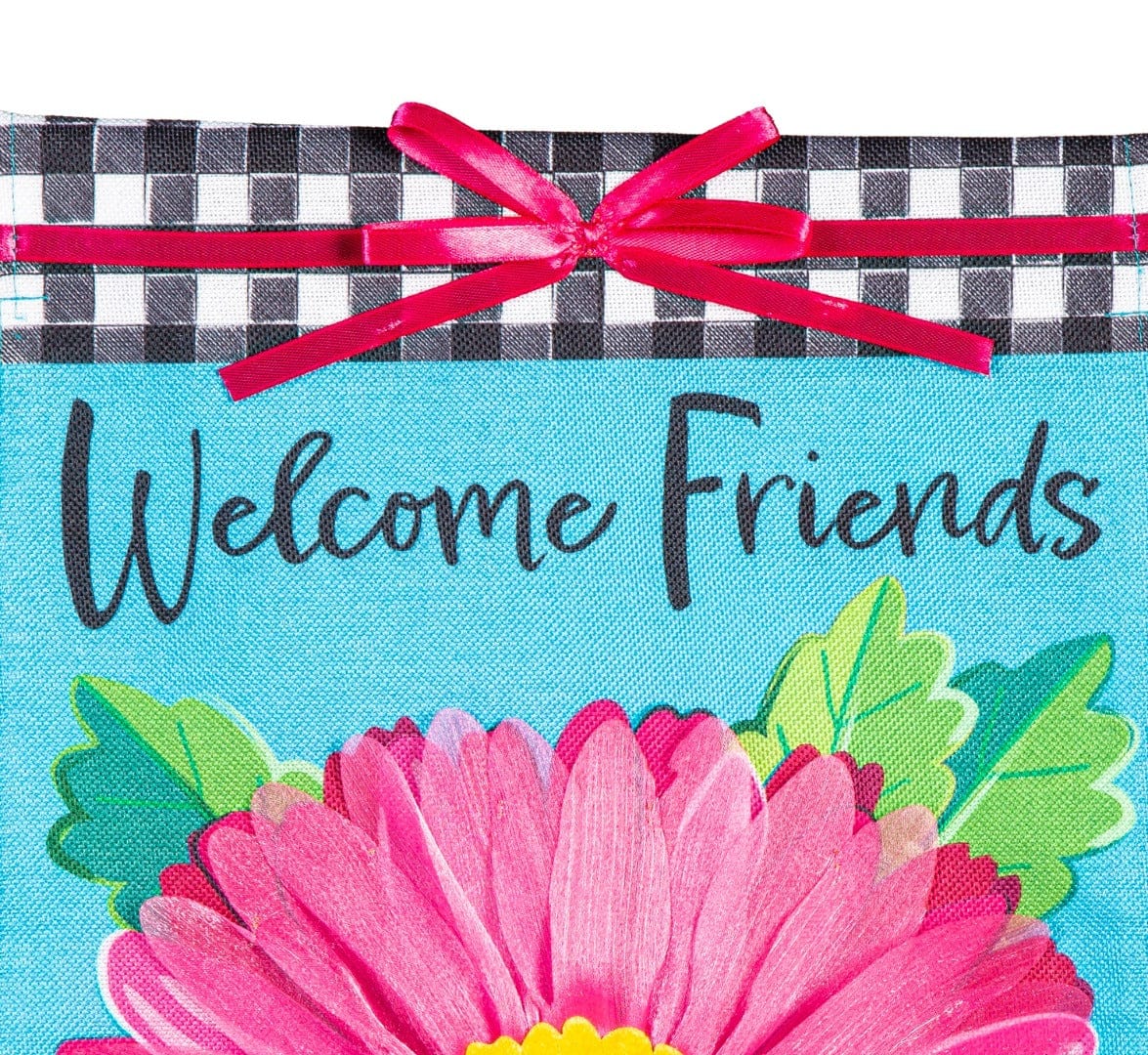 Welcome Friends Daisy Garden Flag 2 Sided