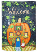 Welcome Gnome Home Garden Flag 2 Sided Big Pumpkin