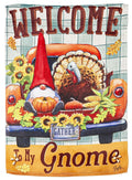 Welcome To My Gnome Garden Flag 2 Sided Thanksgiving